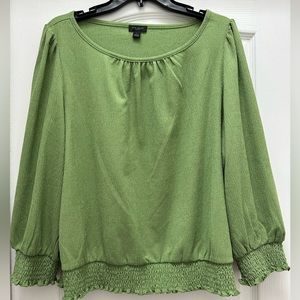 Women Short Sleeve Green Blouse